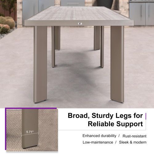 11 Pieces Outdoor Dining Set Patio Dining Furniture Aluminum Wicker Rattan Outdoor Dining Table and Chairs for Lawn Garden Backyard Champagne