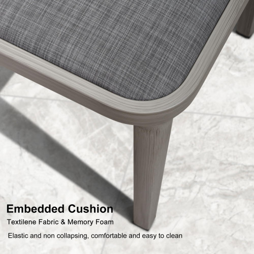 11-Piece Patio Dining Set Outdoor Furniture Rectangular Table and Chairs Set with Aluminum Frame and Wicker Rattan for Garden Deck Backyard Kitchen Gray Outdoor Set