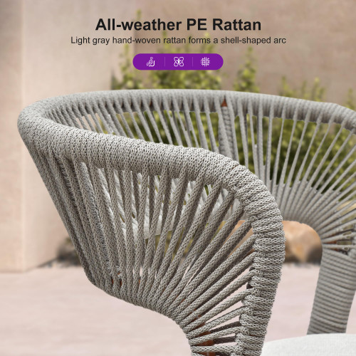 Patio Dining Set for 6 Furniture Set Aluminum Rattan Wicker Patio Table and Chairs Set for Lawn Backyard Deep Teak