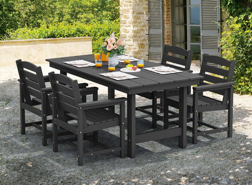 Patio Dining Chair Set of 2, Black