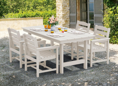 Patio Dining Chair Set of 2, White