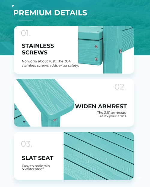 7-Piece Patio Table Set, Outdoor HDPE Dining Furniture with Umbrella Hole, All Weather Table and Chairs for Lawn, Garden, Poolside, Aruba