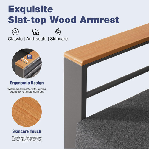 Aluminum Patio Furniture Set with Umbrella 7 Seats, Oversized Outdoor Sectional with Washable Thick Cushions, Coffee Table and Waterproof Cover, Patio Conversation Sets for Porch, Balcony, Deck