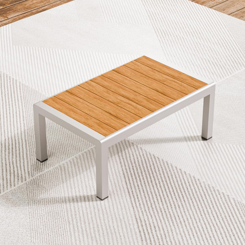 Aluminum Outdoor Patio Furniture - 1 Pcs 3-Seat and Coffee Table, All-Weather Metal Modern Outside Furniture with Washable Thick Cushion for Garden/Backyard/Porch, Silver!