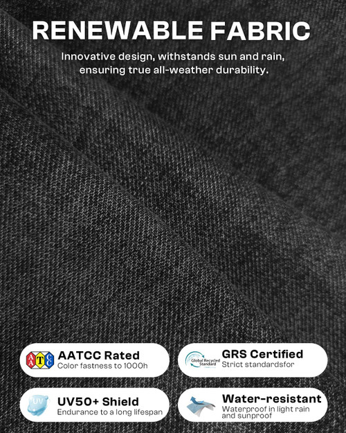 Aluminum Outdoor Sofa Bistro Set, Oversized Patio Conversation Sets Widened Armrest & Ultra-Thick Cushions, Deep Seating Patio Furniture Set for Backyard, Porch, Graphite