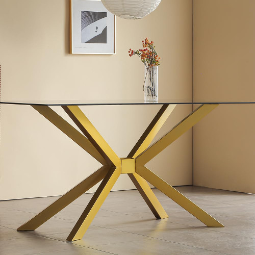 Modern Table Base Gold 29" Metal Dining Table Legs with Suction Cups, Desk Base for Marble,Glass,Wood Top, Furniture Legs for Coffee Table, Home,Kitchen, Office (Gold)