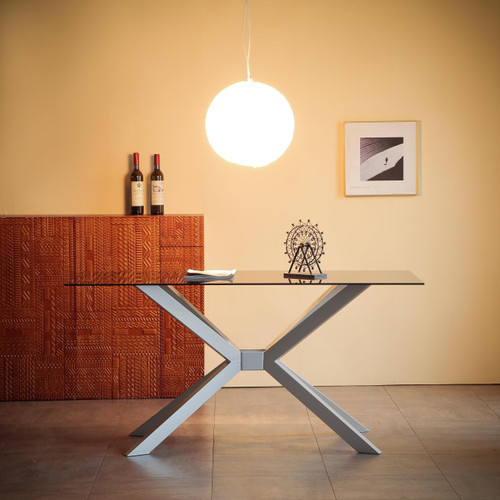 Modern Table Base 29" Metal Dining Table Legs with Suction Cups, Desk Base for Marble,Glass,Wood Top, Furniture Legs for Coffee Table,Home,Kitchen, Office (Silver)