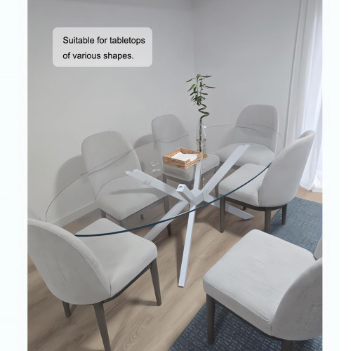 Modern Table Base 29" Metal Dining Table Legs with Suction Cups, Desk Base for Marble,Glass,Wood Top, Furniture Legs for Coffee Table, Home,Kitchen, Office (White)