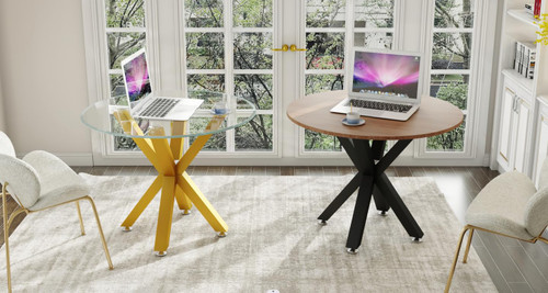 Table Base 28 Inch ,Heavy Duty Metal Dining Table Pedestal Base for Glass, Marble, and Wood Tops, Furniture Legs for Home,Kitchen,Office (Gold)