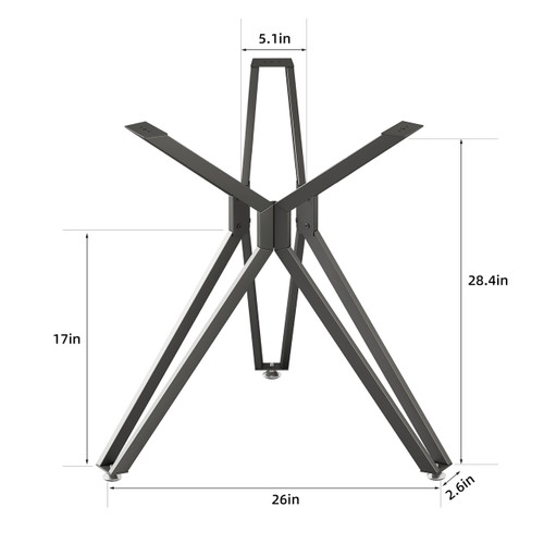 Metal Table Base, Modern Round Coffee Table Legs 28 Inch, Dining Table Legs for Glass, Marble, and Wood Table Tops, Heavy Duty Desk Legs Furniture Legs for Home,Kitchen,Office (Black)
