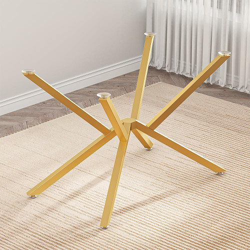 30 Inch Metal Table Base for Dining Room, Heavy Duty Table Legs for Glass, Marble, and Wood Tops, Furniture Legs for Home,Kitchen,Office (Gold)