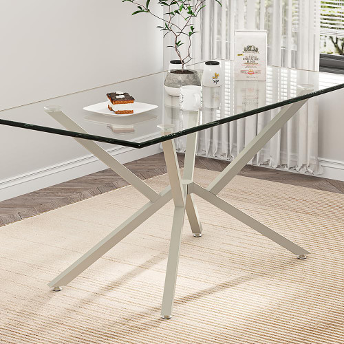 30 Inch Metal Table Base for Dining Room, Heavy Duty Table Legs for Glass, Marble, and Wood Tops, Furniture Legs for Home,Kitchen,Office (Silver)