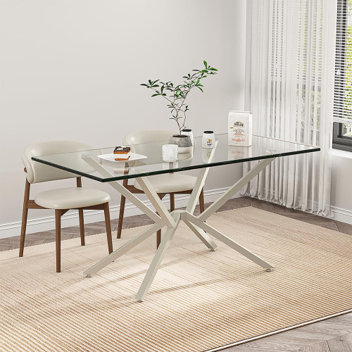 30 Inch Metal Table Base for Dining Room, Heavy Duty Table Legs for Glass, Marble, and Wood Tops, Furniture Legs for Home,Kitchen,Office (Silver)