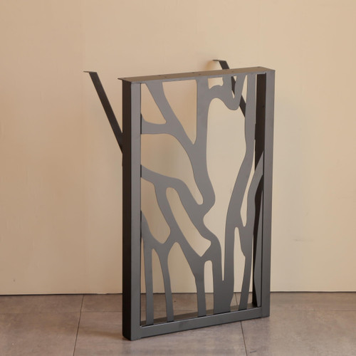 Table Legs 28 inch, Metal Dining Table Base, Heavy Duty Desk Legs,Industrial Modern Furniture Legs Set of 2 with Laser Engraving Design (B)