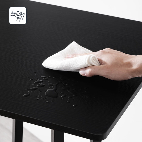 Bar Table, 2-Tier High Top Pub Table, Counter Height Table with Storage, Small Kitchen Dining Table, 36.6" High Bar Table for Living Room Party, Easy to Assemble, Black BB51BT01