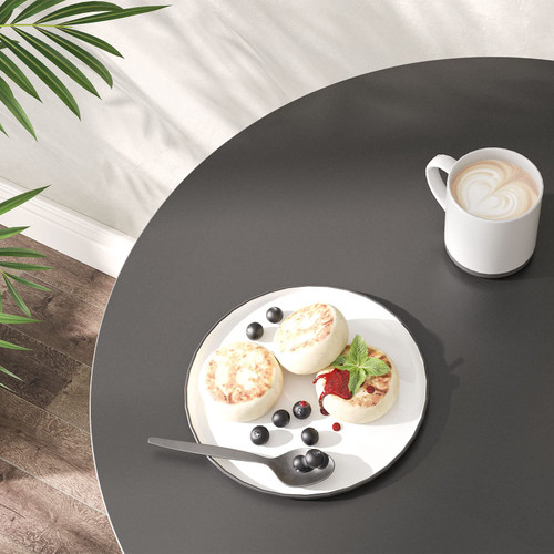 Bar Table, Height-Adjustable Round Pub Table 27-35.4 Inches, Cocktail Table with Sturdy Base, Modern Style, Easy to Assemble, Suitable for Small Space, Black BK58BT01G1