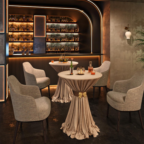 Bar Table, Height-Adjustable Round Pub Table 27-35.4 Inches with Sturdy Base, Modern Style, Easy to Assemble, Suitable for Small Space, White BW58BT01G1