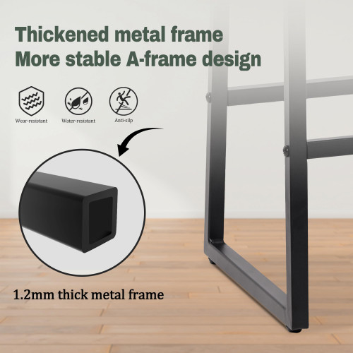 Counter Height Bar Stool for Kitchen Counter Modern Backless Barstool with Upholstered Faux Leather Seat and Metal Frame Industrial 24 inch Bar Chair, Dark Green