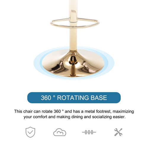 Velvet Bar Stools Set of 2 - Swivel Counter Height Barstools with Back & Adjustable Height, Modern Gold Kitchen Island Stools for Bar, Armless Pub Stools, Soft Black Upholstered Seating