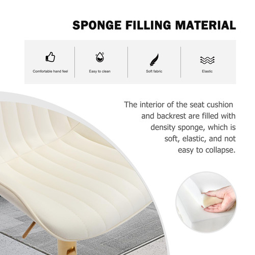 Velvet Bar Stools Set of 4 - Swivel Counter Height Barstools with Back & Adjustable Height, Modern Gold Kitchen Island Stools for Bar, Armless Pub Stools, Soft Beige Upholstered Seating