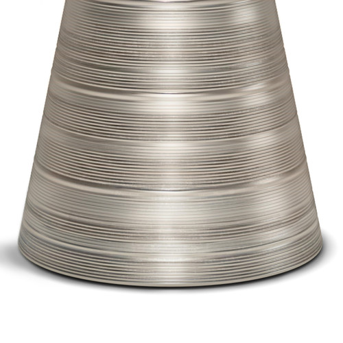 18 Inch Wide Metal Accent Side Table in Antique Silver, Fully Assembled, For the Living Room and Bedroom