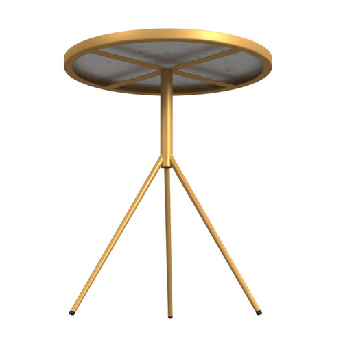 Marble Top End/Side Round Table with Gold Base