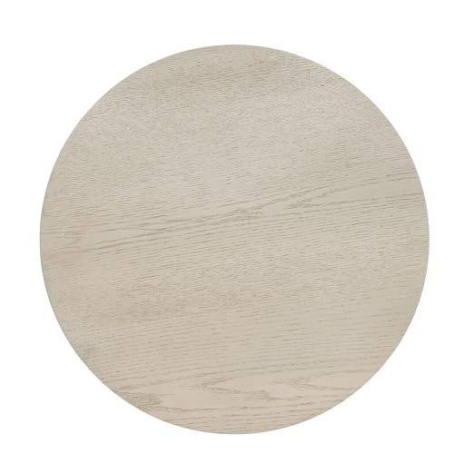 Lindsay Round Accent Table with Metal Base - White Wash