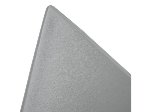 15.75" Triangular Side Table, Stackable Plastic Accent End Table for Indoor & Outdoor Use, Weather-Resistant Modern Patio & Living Room Table, Set of 4, Grey