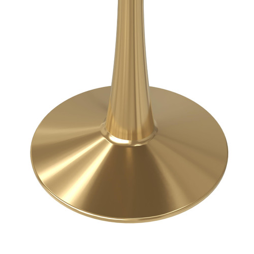 Bristol 24" Round Dining Table in Black Modern MDF Wood Tabletop with Gold Pedestal Base, Mid-Century Accent Table for Kitchen, Café & Dining Room