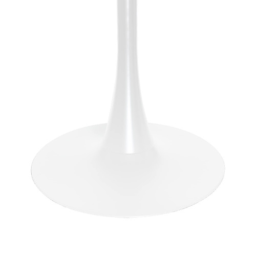 Bristol 31" Wide Round Dining Table, Modern MDF Wood Top & White Metal Pedestal Base Gloss Finish Accent Table Mid-Century Café Table, Kitchen Dining Room Furniture, White