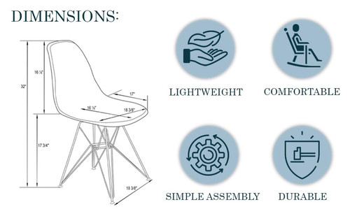 Acrylic Dining Chairs with Chrome Eiffel Base – Set of 2, Curved Back Ergonomic Accent Side Chairs for Modern and Mid-Century Kitchens and Cafes