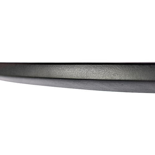 35" Wide Round Dining Table, Modern MDF Wood Top & White Metal Pedestal Base Gloss Finish Accent Table Mid-Century Café Table, Kitchen Dining Room Furniture, Black