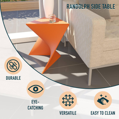 Randolph Modern Vanity Side Table, Orange