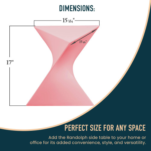 Modern Pink Accent Side Table - Stylish Side Vanity Table for Bedroom & Living Room