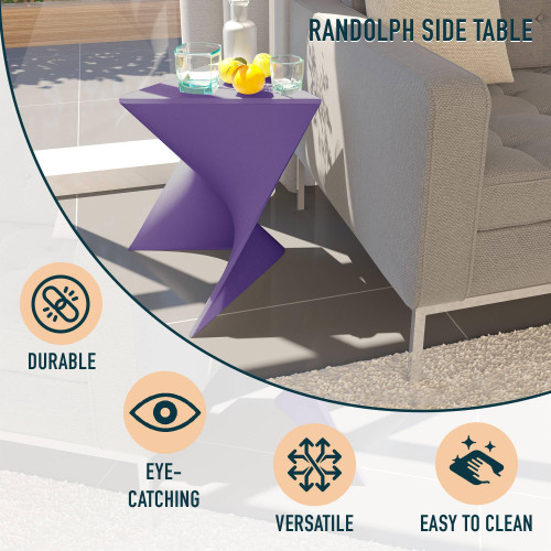 Modern Purple Accent Side Table - Stylish Side Vanity Table for Bedroom & Living Room