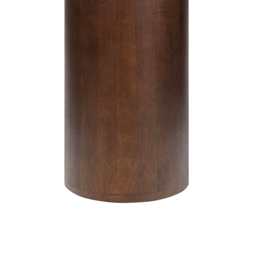 Kaito 18" Rustic Minimalist Square Marble/Wood Accent Table, Side Table, End Table for Living Room, Bedroom, White Marble/Walnut Wood