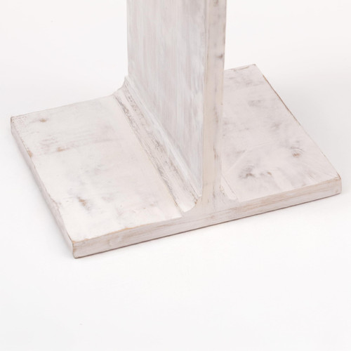 Solid Mango Wood 20" Height I-Shaped,C-Shaped End Table for Couch,Square Accent Table,Drink Desk Modern Home, Bedroom & Living Room Furniture,2-Tier Narrow Sturdy Sofa Table. White