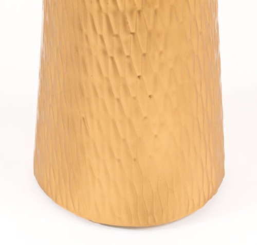 Tall Modern Accent Hourglass Design Drink Table with Gold Hammered Metal Base and Black Wooden Bowl Top – Sculptural Round Pedestial Side Table for Small Spaces, Living Room, Bedroom,Assembled