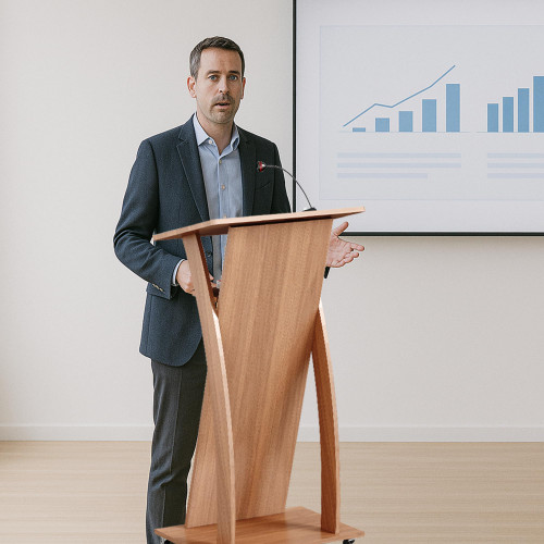 Mobile Wooden Podium Stand with Wheels Lectern Black Walnut 16MM Wood Board Elegant Design Wooden Churche Pulpit