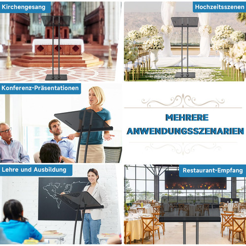 Acrylic Podium Lectern with Iron Stable Bottom, Pulpits for Churches with 10MM Thickened Acrylic Countertop, Multi Function Pulpit for Modern Classroom Music Concert Wedding Conference Event