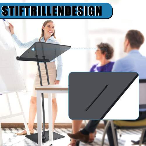 Acrylic Podium Lectern with Iron Stable Bottom, Pulpits for Churches with 10MM Thickened Acrylic Countertop, Multi Function Pulpit for Modern Classroom Music Concert Wedding Conference Event