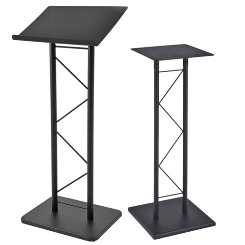 Modern Black Metal Podium & Side Stand Bundle (KML7B + KMSTAND1)