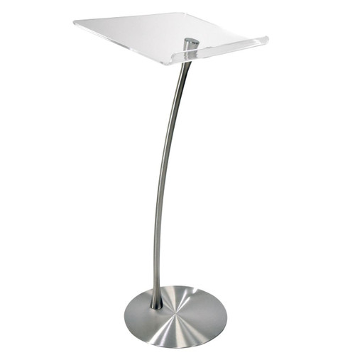 Arc 1 Stainless Steel and Acrylic Podium, Pulpit or Lectern with Side Table 