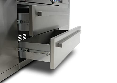 4-Burner 78000 BTU Deluxe Stainless Steel Gas Outdoor Kitchen Bar Barbecue Island Grill w/Infrared Side Burner + Wine Cooler Compact Refrigerator + Rotisserie Kit