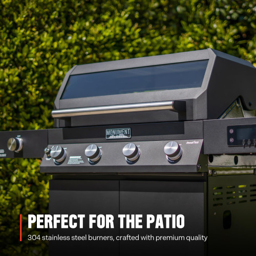 4+1 Liquid Propane Gas Smart BBQ Grill, 4 Burners & 1 Side Burner Denali 425 with Smart Technology and Knob Controls, Black