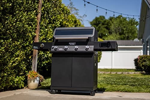 4+1 Liquid Propane Gas Smart BBQ Grill, 4 Burners & 1 Side Burner Denali 425 with Smart Technology and Knob Controls, Black