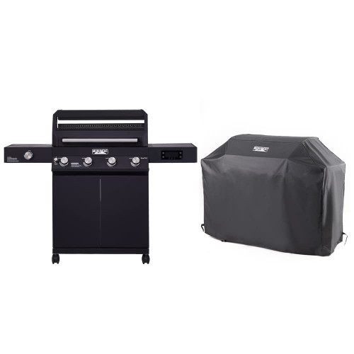 Denali 425 4-Burner Liquid Propane Gas Smart bbq Grill Stainless Steel with BBQ Cover (2 items)