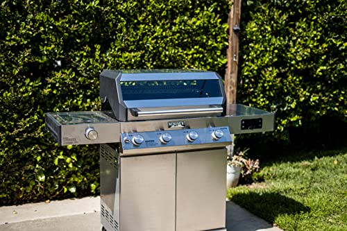 4-Burner Liquid Propane Gas Smart bbq Grill Denali 425 with Stainless Steel Rotisserie Kit(2 Items)