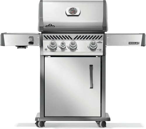 Rogue PRO 425 Propane Gas Grill with Infrared Side Burner, Stainless Steel, Durable 4-Burner BBQ