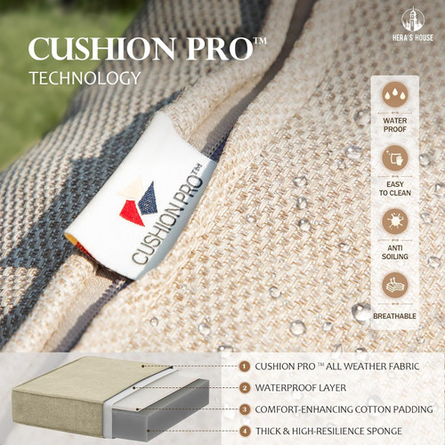 7 Piece Patio Furniture Set, 4 x Fixed Metal Cushioned Chair, 2 x Cushioned Ottoman, 1 x 3-Seat Sofa, Outdoor Conversation Set for Lawn Garden Backyard Poolside